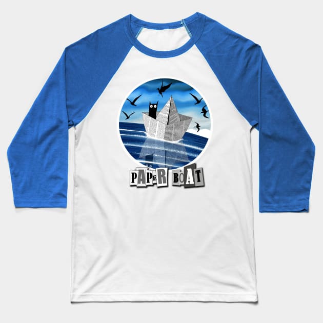 Paper Boat Baseball T-Shirt by Scratch